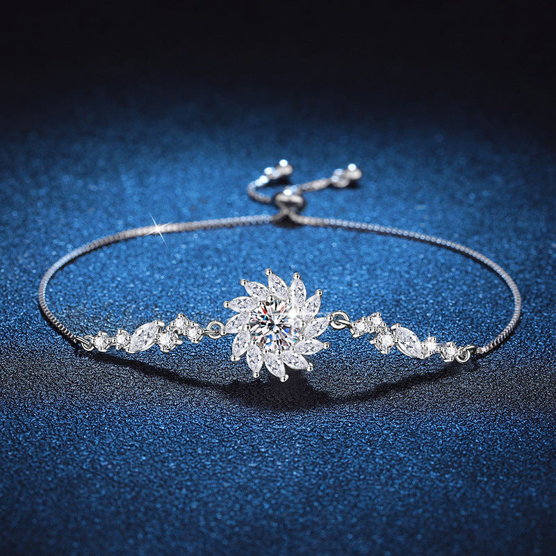 [Super CiCi]STRAHLENDES SONNENBLUMEN-MOISSANIT-ARMBAND