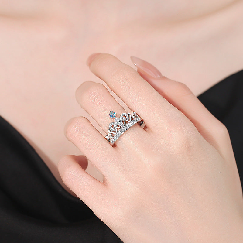 [Super CiCi]DREAMY CROWN MOISSANIT-RING - 1,2 KARAT ELEGANT IM PRINZESSINNEN-STIL