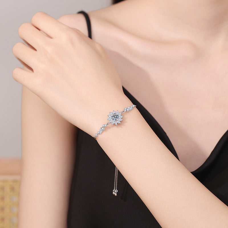 [Super CiCi]STRAHLENDES SONNENBLUMEN-MOISSANIT-ARMBAND