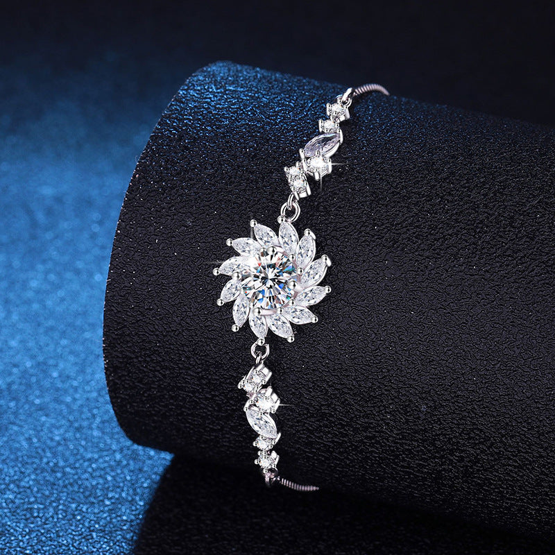 [Super CiCi]STRAHLENDES SONNENBLUMEN-MOISSANIT-ARMBAND