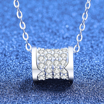 [Super CiCi]FULL-PAVE "HOURGLASS" MOISSANITE NECKLACE
