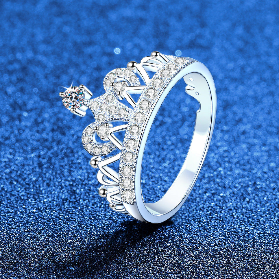[Super CiCi]DREAMY CROWN MOISSANIT-RING - 1,2 KARAT ELEGANT IM PRINZESSINNEN-STIL