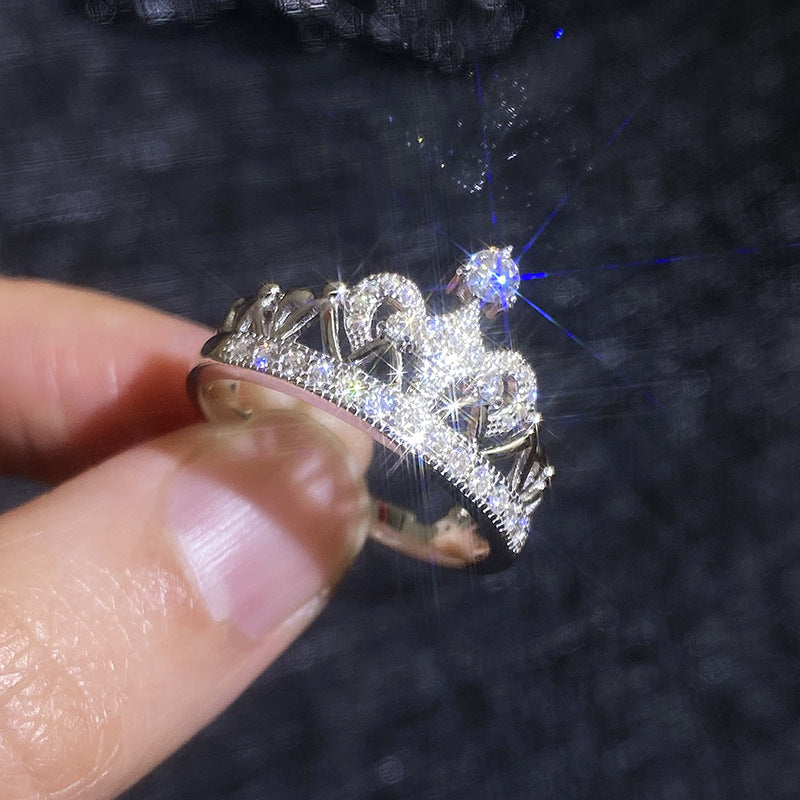 [Super CiCi]DREAMY CROWN MOISSANIT-RING - 1,2 KARAT ELEGANT IM PRINZESSINNEN-STIL