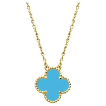 [Super CiCi ]CLOVER 15MM VINTAGE TURQUOISE NECKLACE
