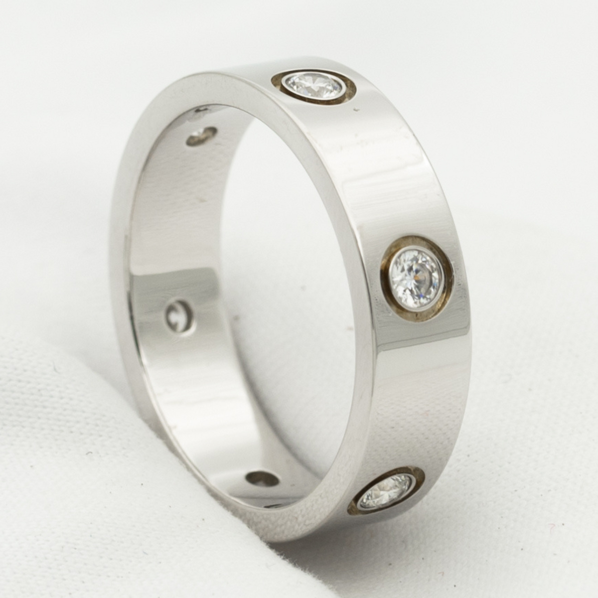 [Super CiCi ]LIEBESRING 5,5 MM 6 DIAMANTEN SILBER