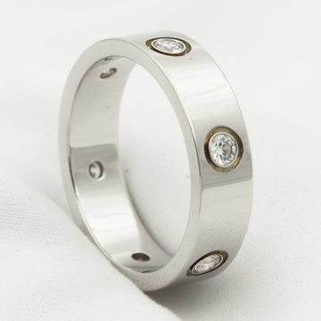 [Super CiCi ]LIEBESRING 5,5 MM 6 DIAMANTEN SILBER