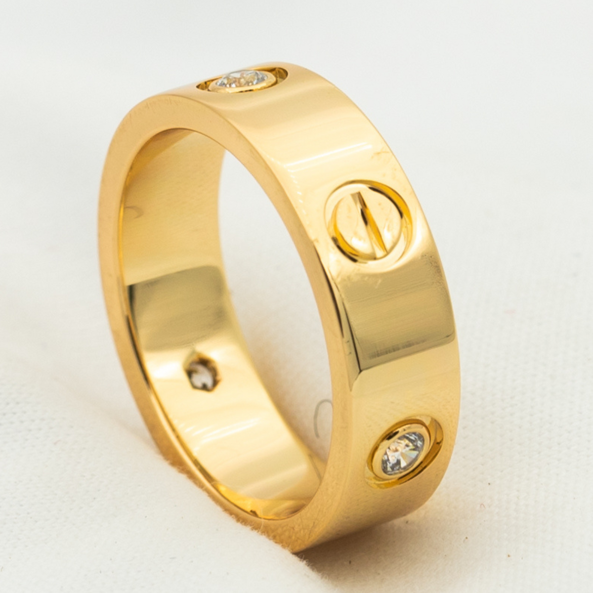 [Super CiCi ]LOVE RING 5,5 MM 3 DIAMANTEN ROSÉGOLD