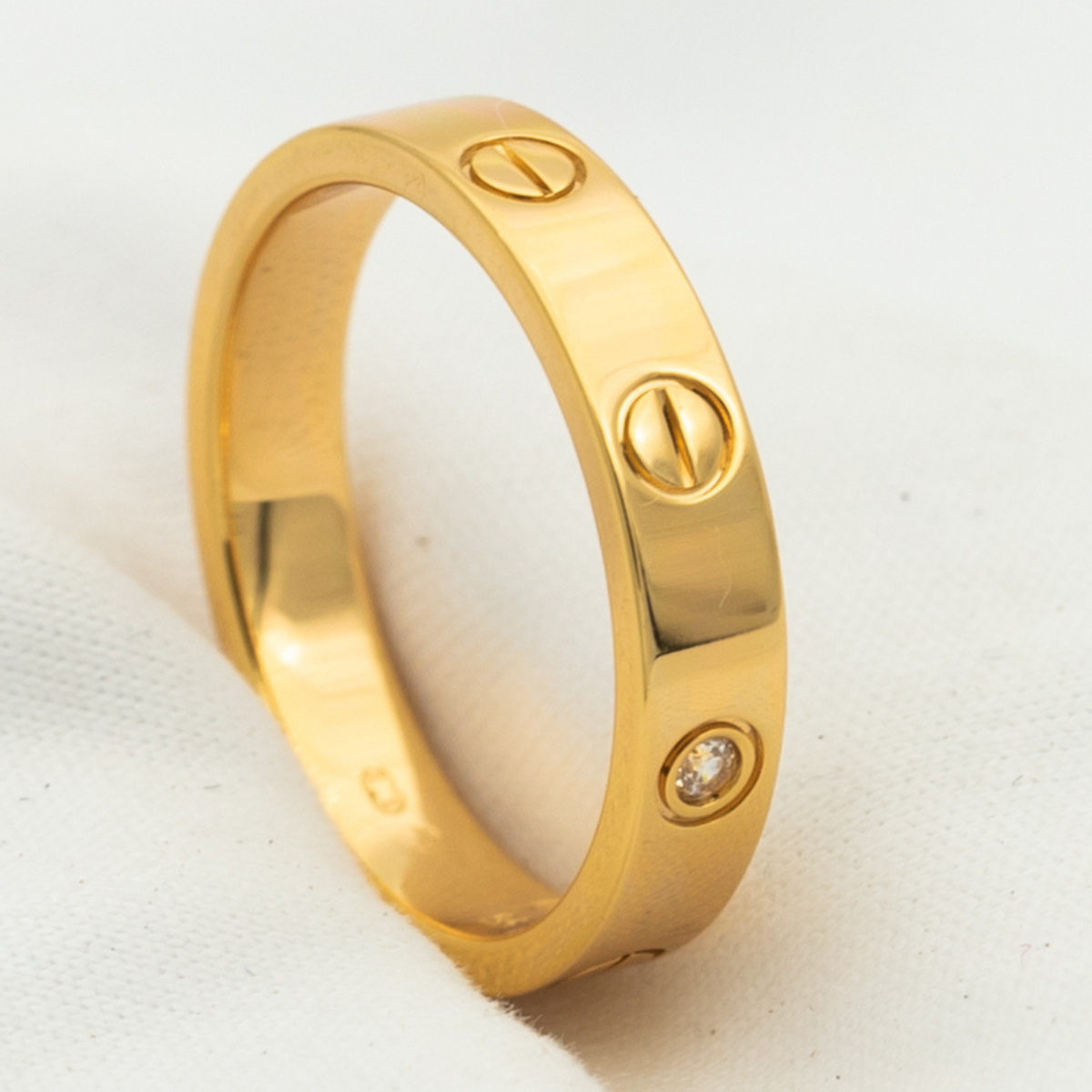 [Super CiCi ]LIEBESRING 4MM 1 DIAMANT ROSÉGOLD