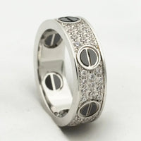 [Bieber Jewelry ]LOVE RING 5.5MM DIAMONDS PAVED CERAMIC