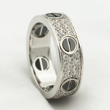 [Super CiCi ]LOVE RING 5.5MM DIAMONDS PAVED CERAMIC
