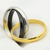 [Bieber Jewelry ]TRINITY RING BLACK GOLD SILVER