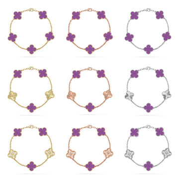 [Super CiCi ] CLOVER 5 MOTIF VIOLET BRACELET COLLECTION
