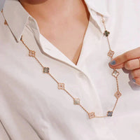 [Bieber Jewelry ]CLOVER 20 MOTIFS DARK MOP DIAMOND  NECKLACE