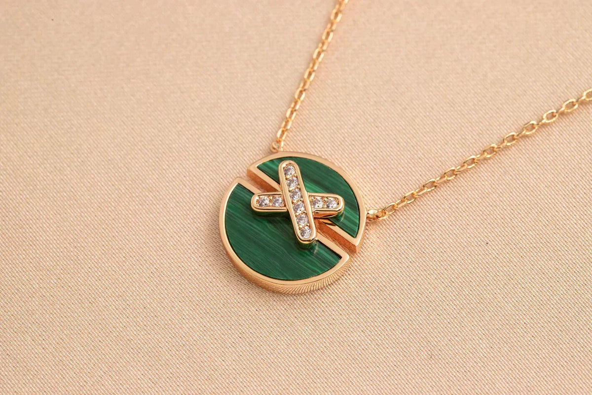 [Super CiCi ]ROSEGOLD-DIAMANT-HALSKETTE-SET