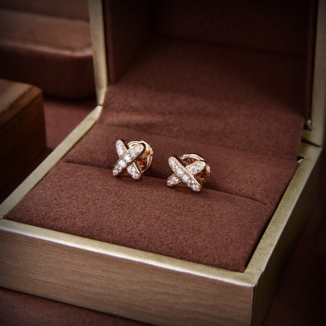 [Super CiCi ]GOLD-DIAMANT-OHRRINGE-SET