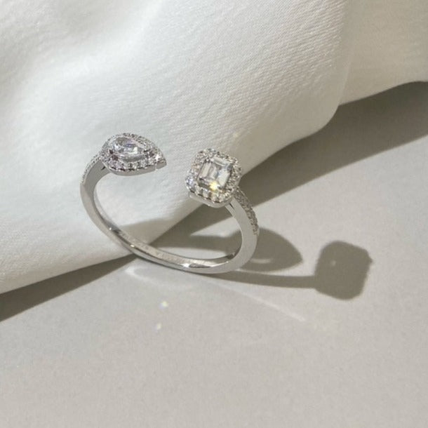 [Super CiCi]My Twin Toi & Moi Silver Diamond Ring
