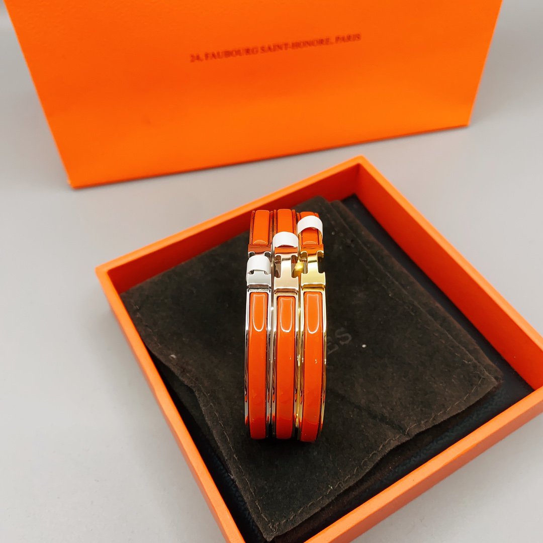 [Super CiCi ]KLASSISCHES HM CLIC ROT 8MM EMAILLEARMBAND