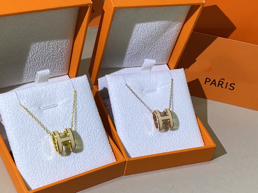 [Super CiCi ]HM CLIC GELBE EMAILLE GOLDHALSKETTE