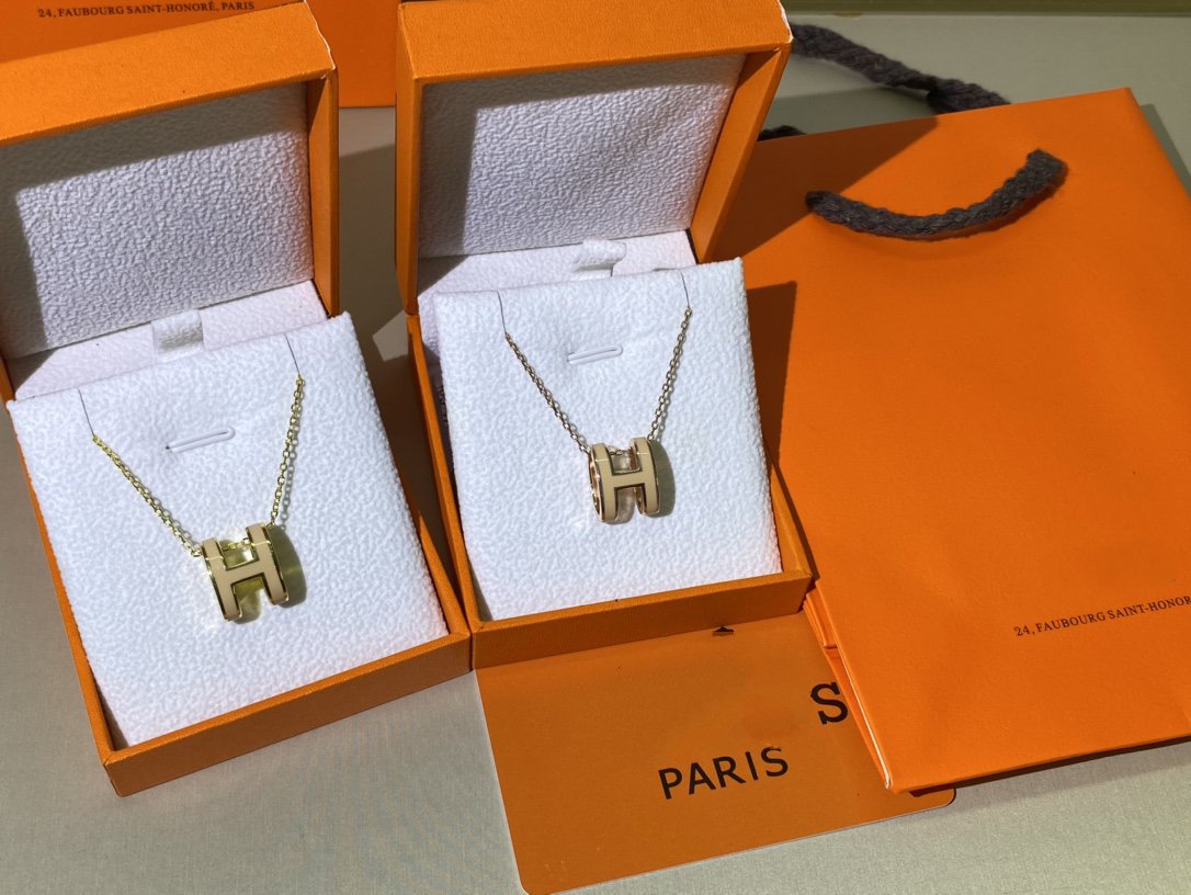 [Super CiCi ]HM CLIC GELBE EMAILLE GOLDHALSKETTE