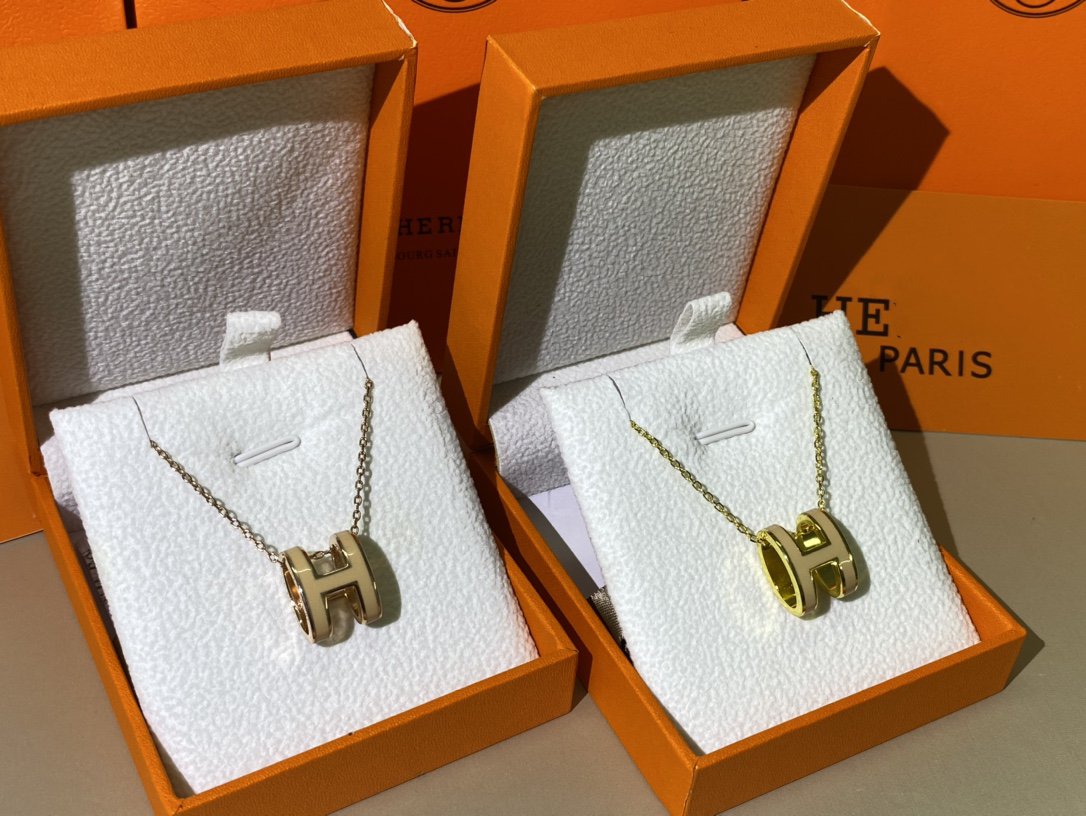 [Super CiCi ]HM CLIC GELBE EMAILLE GOLDHALSKETTE