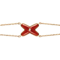 [Bieber Jewelry ]JEUX BRACELET CARNELIAN PINK GOLD 1 DIAMOND