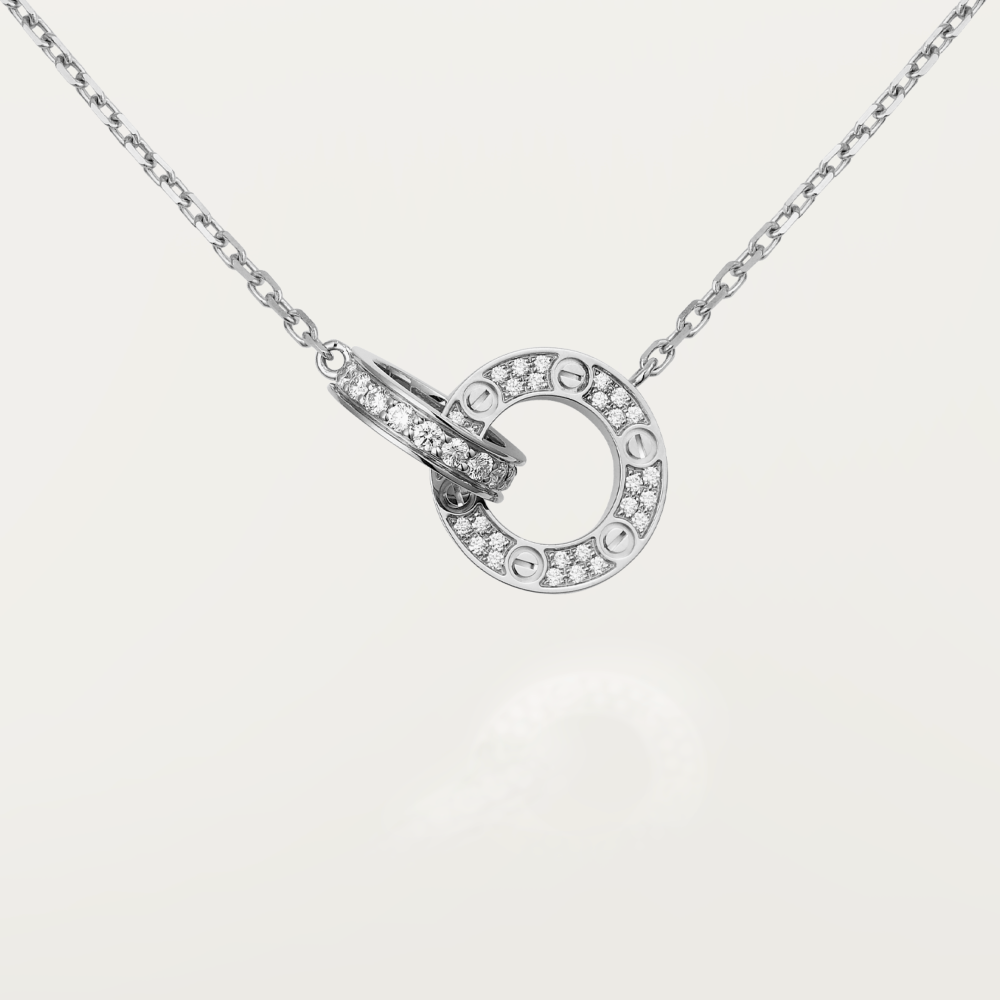 [Super CiCi ]LIEBE 7,6 MM HALSKETTE ROSÉGOLD UND SILBER VOLLDIAMANT