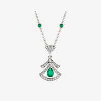 [Bieber Jewelry ]DREAM NECKLACE MALACHITE DIAMOND SILVER
