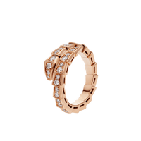 [Bieber Jewelry ]SERPENTI RING PINK GOLD DIAMOND PAVED 4MM