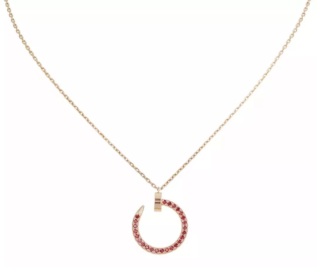 [Super CiCi ]JUSTE HALSKETTE GOLD ROT DIAMANTEN