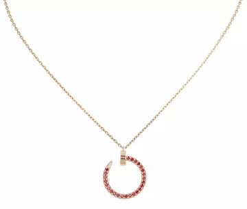 [Super CiCi ]JUSTE HALSKETTE GOLD ROT DIAMANTEN