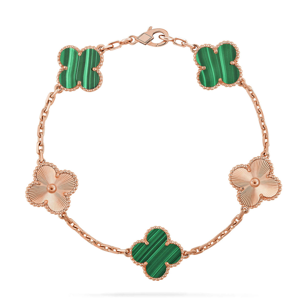 [Super CiCi ] CLOVER 5-MOTIV ARMBAND KOLLEKTION MALACHIT