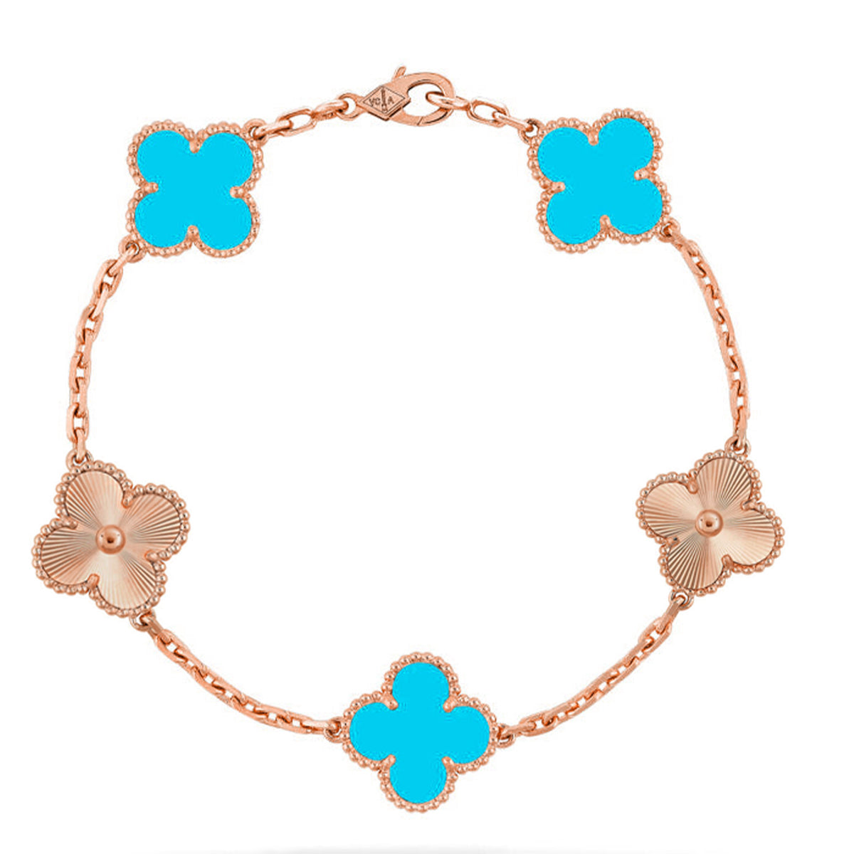 [Super CiCi ] CLOVER 5-MOTIV-ARMBAND KOLLEKTION TÜRKIS