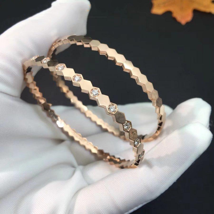 [Super CiCi ]BEE LOVE PINK GOLD DIAMOND BRACELET
