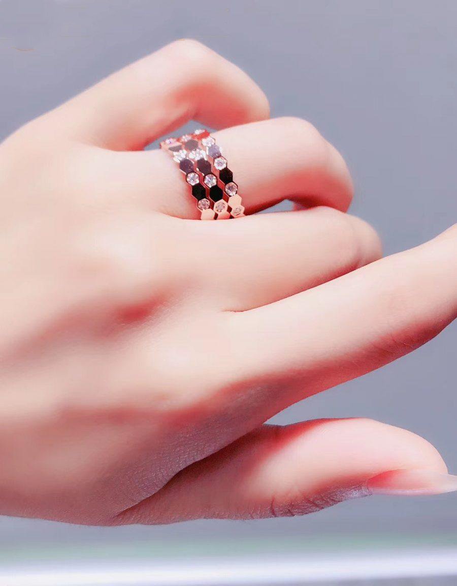 [Super CiCi ]BEE LOVE RING ROSÉGOLD DIAMANT