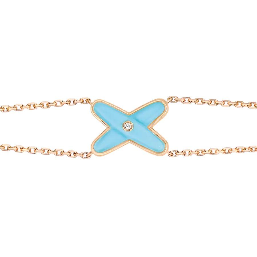 [Super CiCi ]ARMBAND-SET TÜRKIS ROSÉGOLD 1 DIAMANT