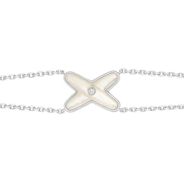[Super CiCi ]JEUX BRACELET WHITE MOP SILVER 1 DIAMOND