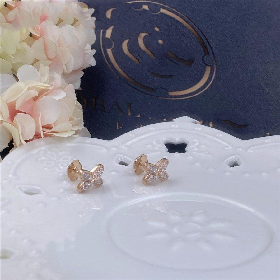[Super CiCi ]PINKGOLD-DIAMANT-OHRRINGE-SET
