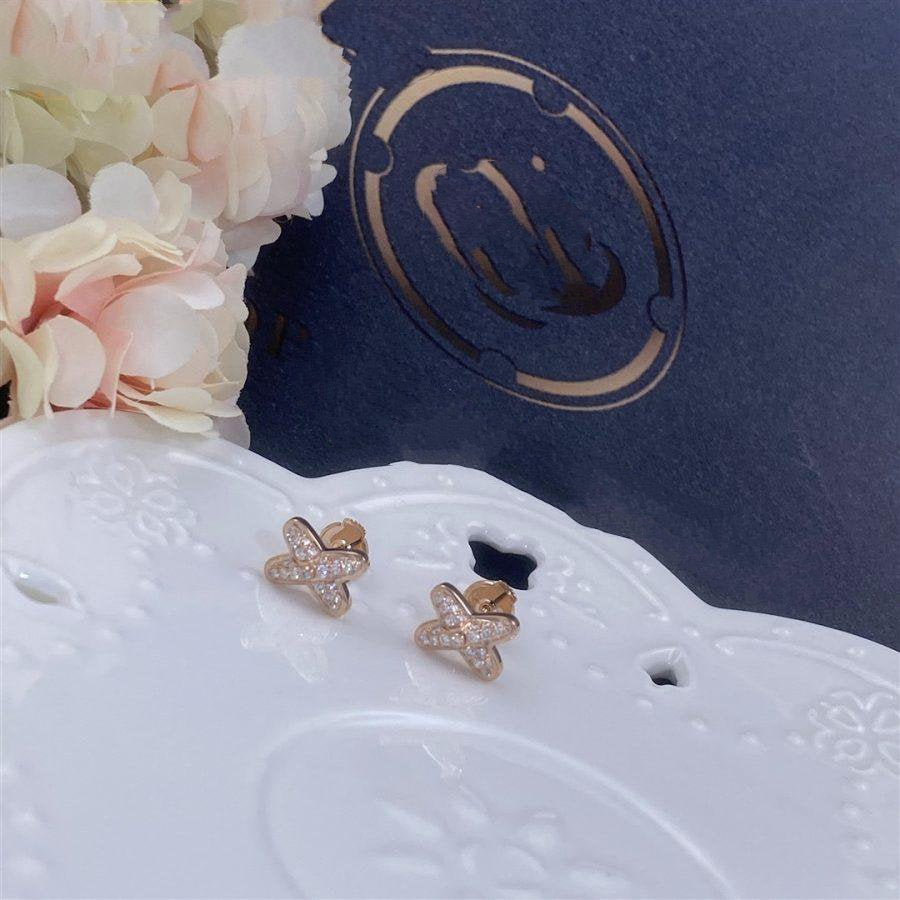 [Super CiCi ]PINKGOLD-DIAMANT-OHRRINGE-SET