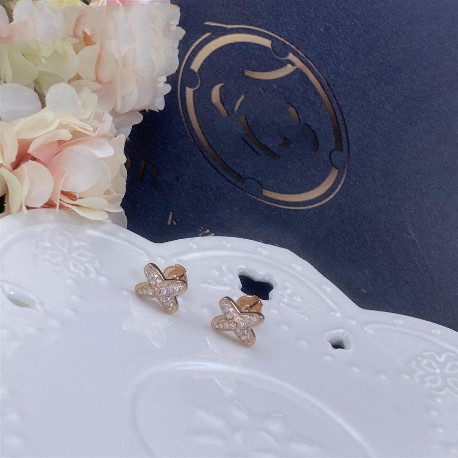 [Super CiCi ]PINKGOLD-DIAMANT-OHRRINGE-SET