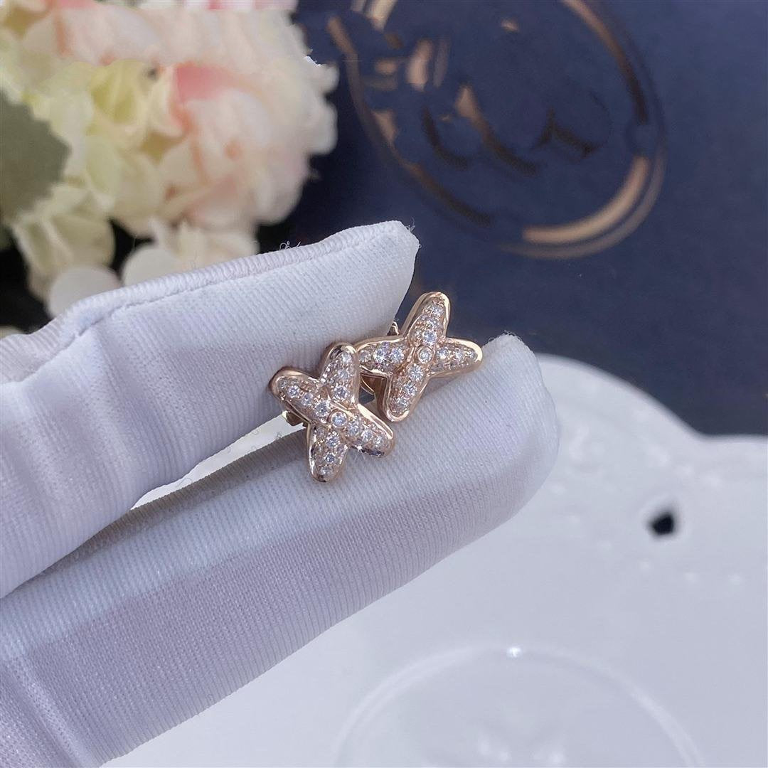 [Super CiCi ]PINKGOLD-DIAMANT-OHRRINGE-SET