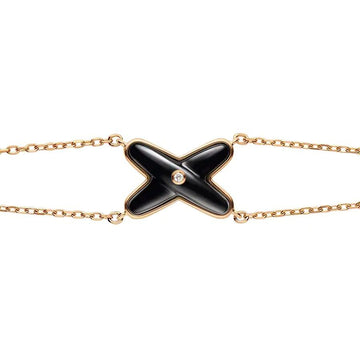 [Super CiCi ]ONYX-ARMBAND ROSÉGOLD 1 DIAMANT