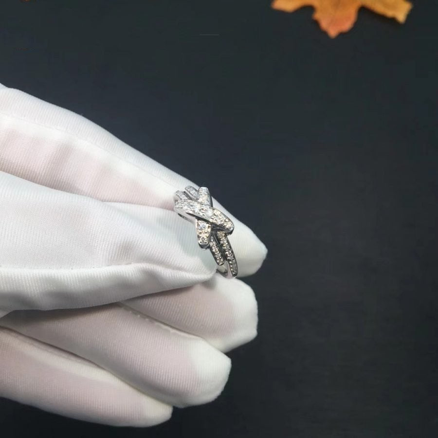[Super CiCi ]SILBERRING-SET MIT DIAMANTEN