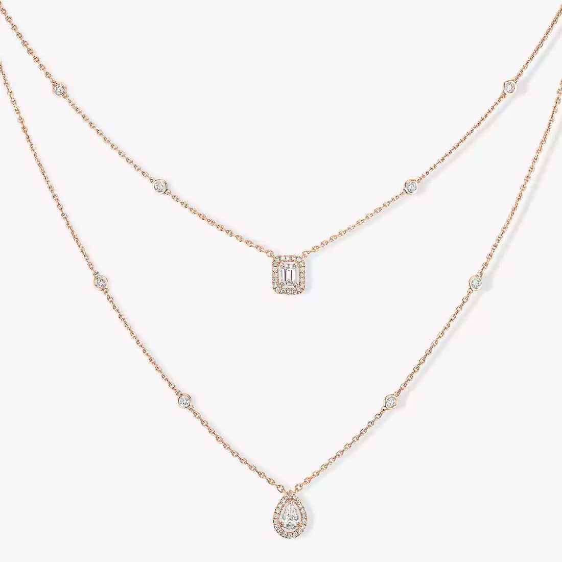 [Super CiCi]Diamond Necklace My Twin 2 Rows