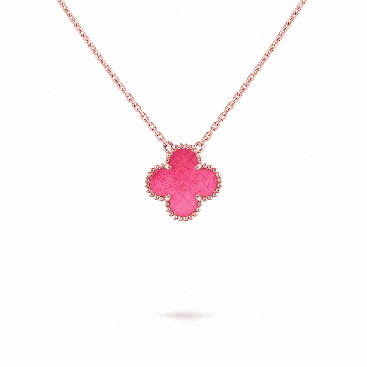 [Super CiCi] NEUE KLEEBALL-HALSKETTE 15 MM ROSA EMAILLE