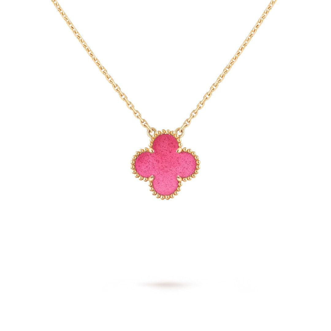 [Super CiCi] NEUE KLEEBALL-HALSKETTE 15 MM ROSA EMAILLE