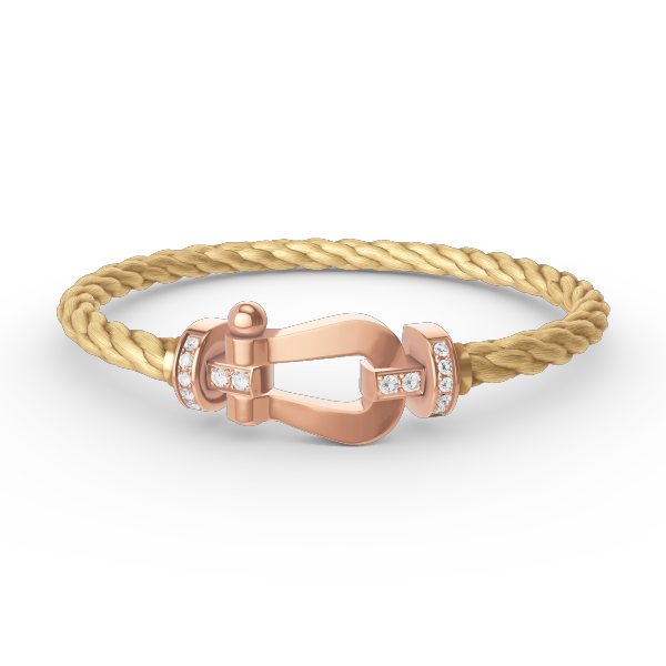 [Super CiCi ]GROSSES HORSESHOE HALF DIAMOND ARMBAND ROSÉGOLD