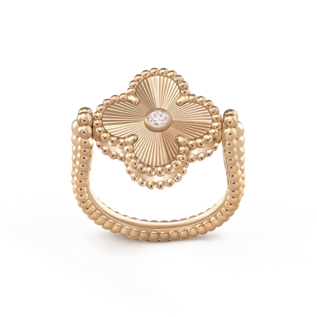 [Super CiCi ]CLOVER RIVERSIBLE PINK GOLD RING