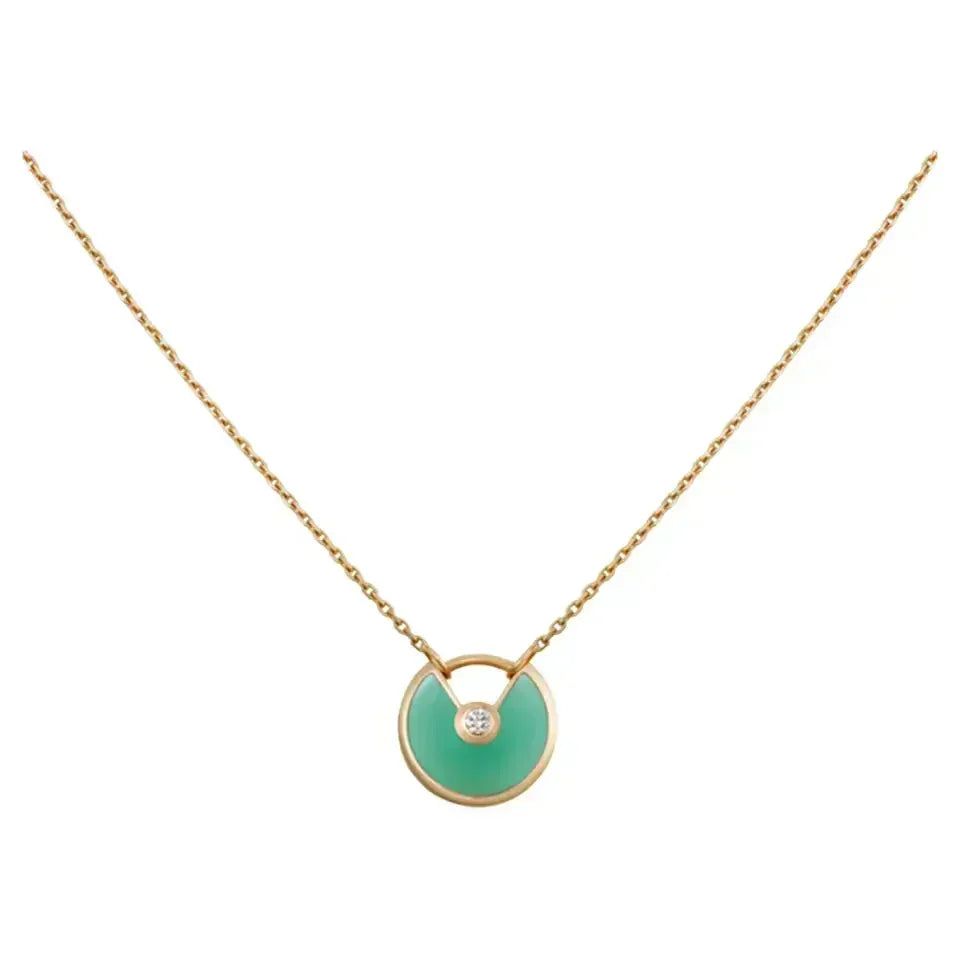 [Super CiCi ]AMULETTE GOLD MALACHIT HALSKETTE