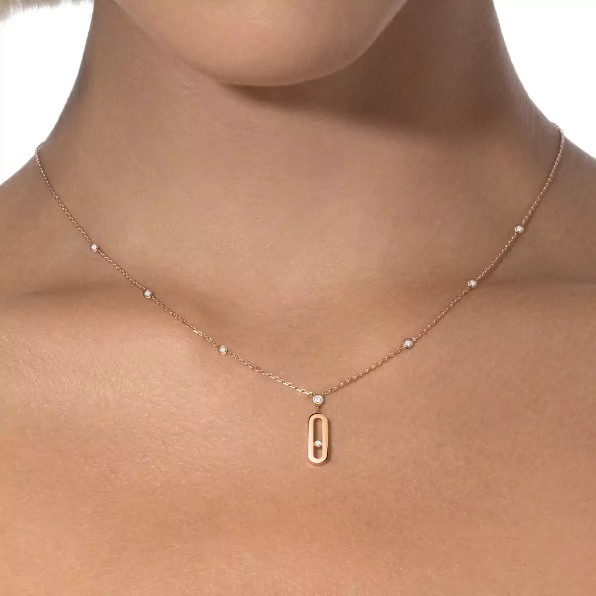 [Super CiCi] Move Uno Gold Diamond Long Necklace