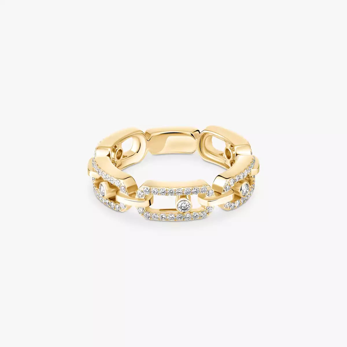 [Super CiCi]Move Link Pave Set Diamond Ring